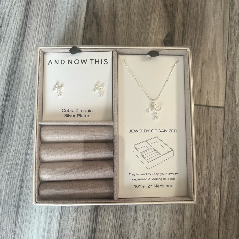 Silver Plated Cubic Zirconia Jewelry Set